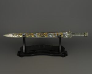 Han Dynasty Bronze sword with gold and silver inscriptions