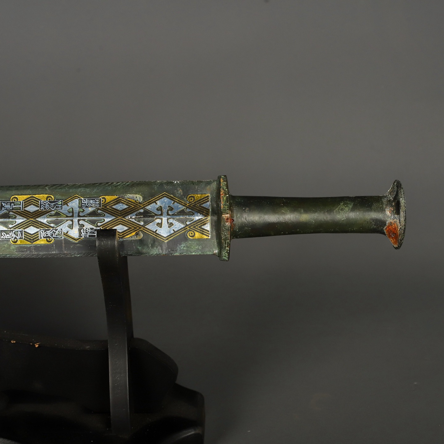 Han Dynasty Bronze sword with gold and silver inscriptions
