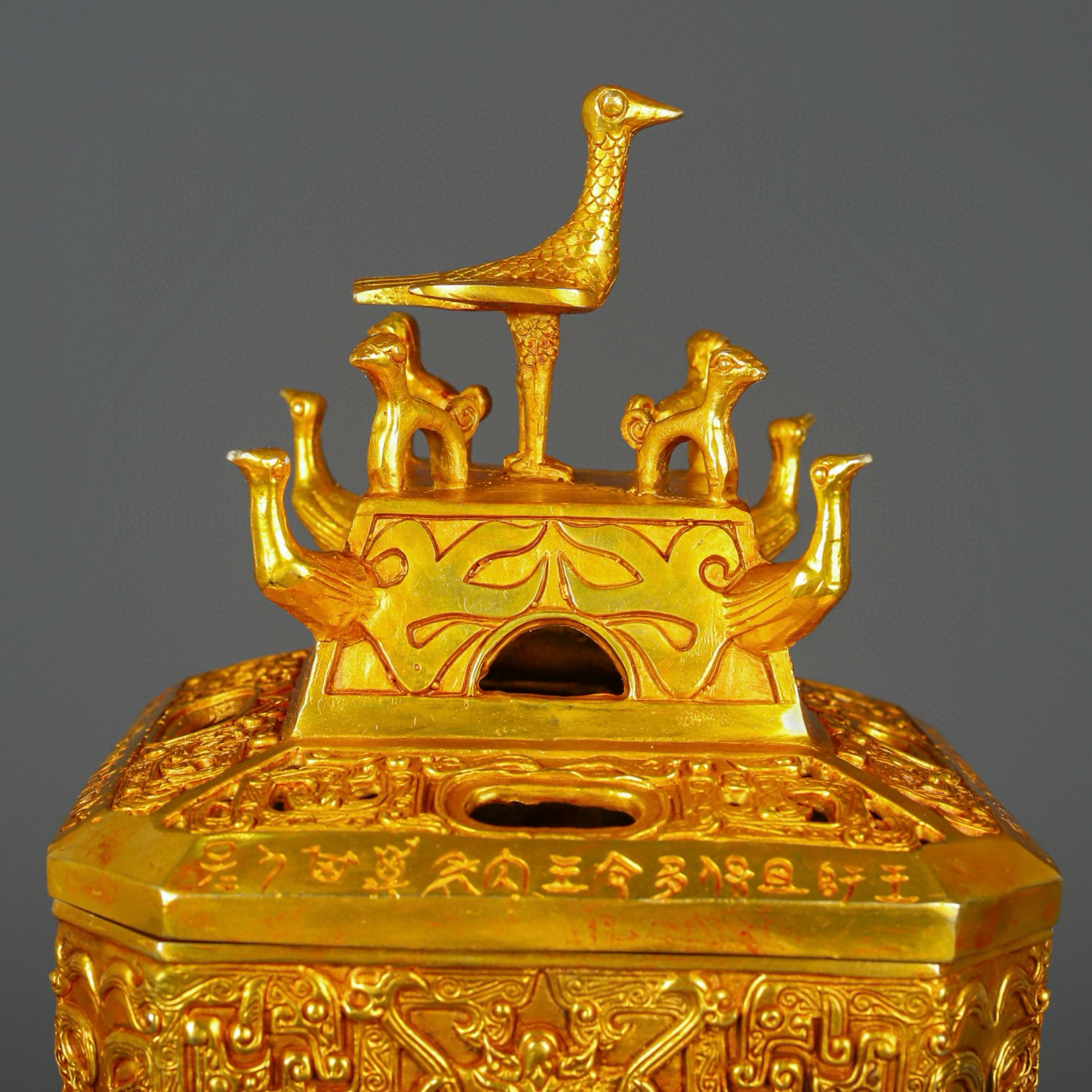 Han Dynasty Bronze and real gold incense burner