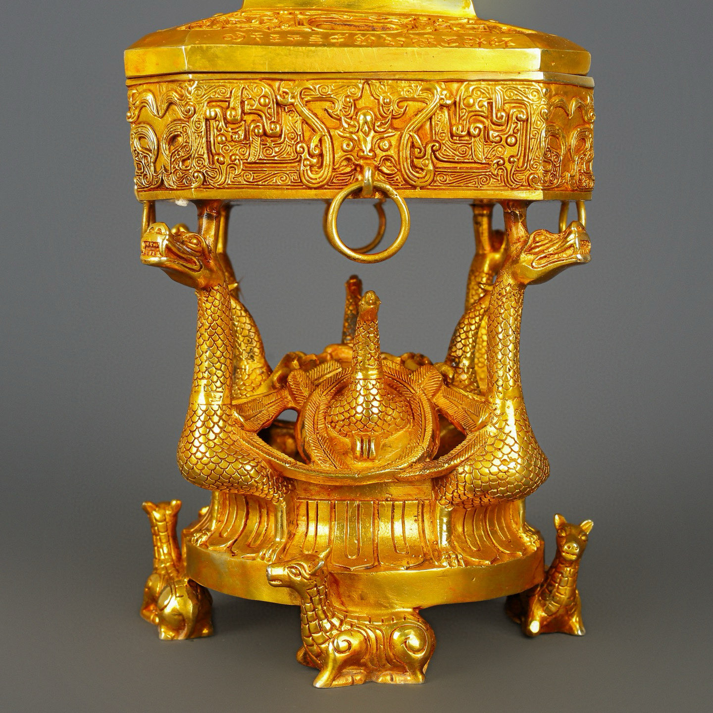 Han Dynasty Bronze and real gold incense burner