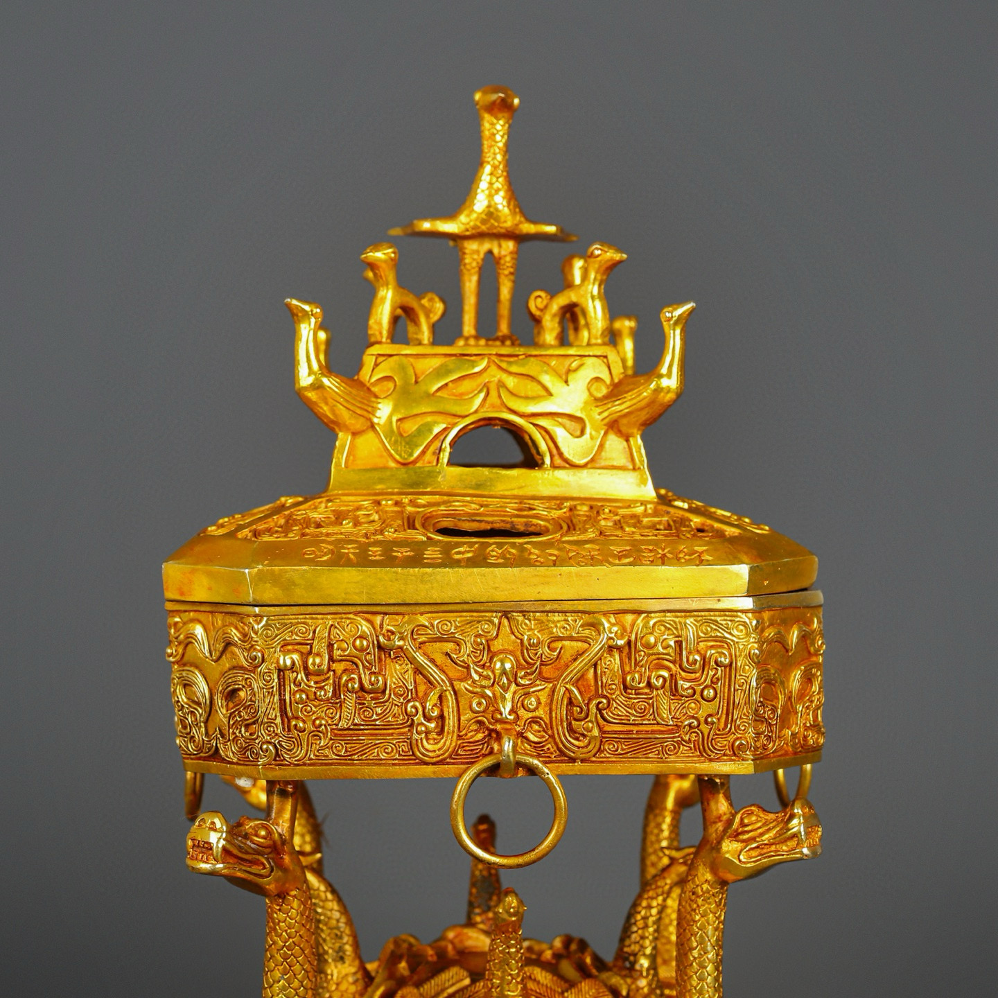Han Dynasty Bronze and real gold incense burner