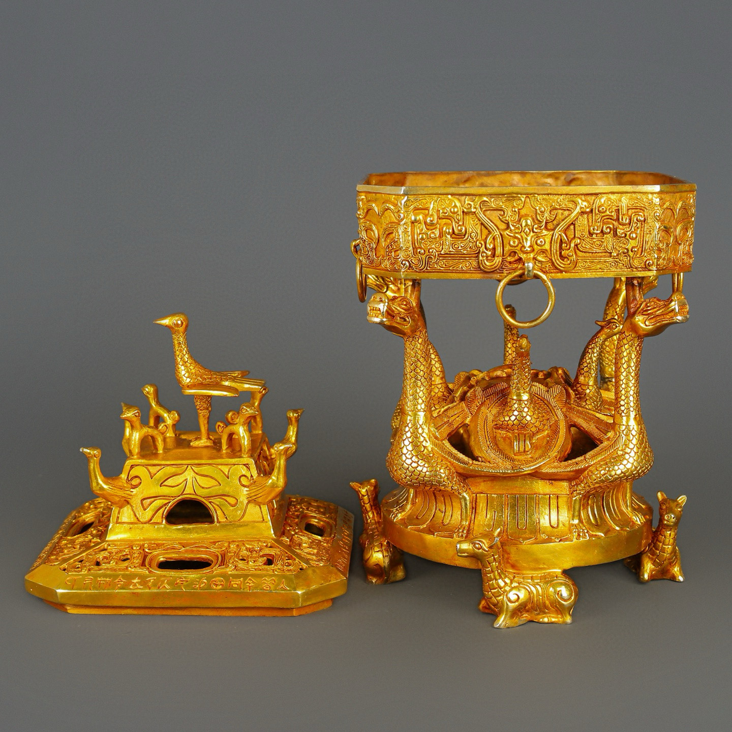Han Dynasty Bronze and real gold incense burner