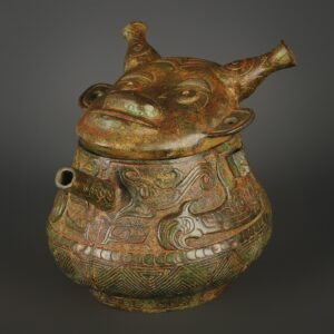 Zhou Dynasty Bronze Human Face Pot