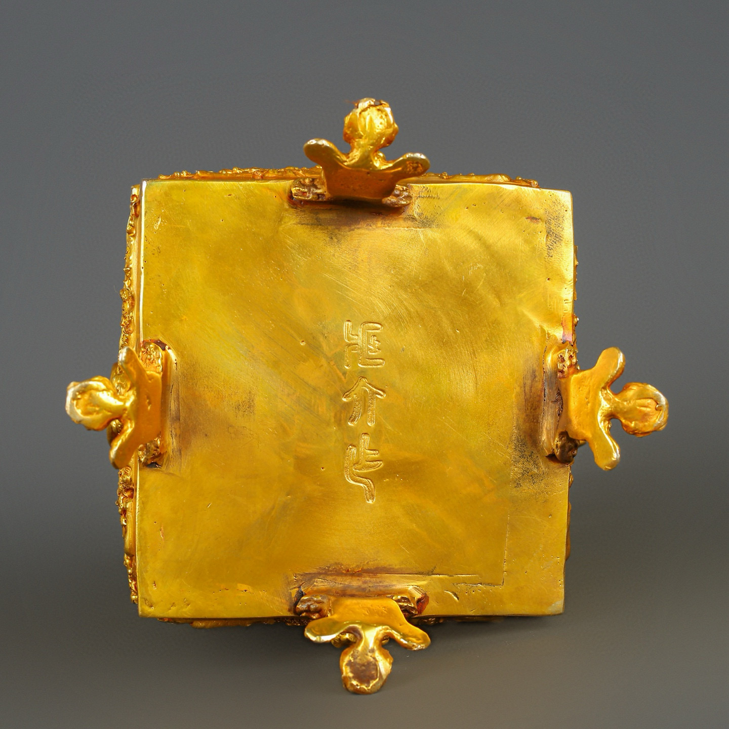 Han Dynasty Bronze and Real Gold Standing Bird Smoker