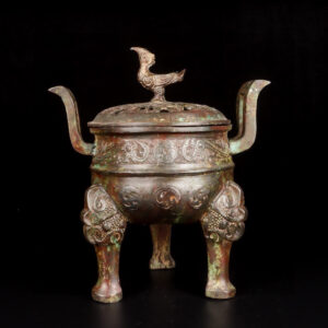 Han Dynasty Bronze standing bird incense burner