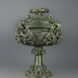 Zhou Dynasty Bronze Hollow Fulong Bean