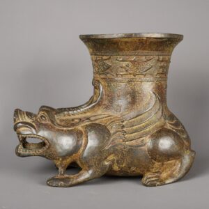 Zhou Dynasty Bronze Beast Head Statue