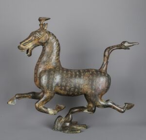 Han Dynasty Bronze inscription Horse Treading on Flying Swallows