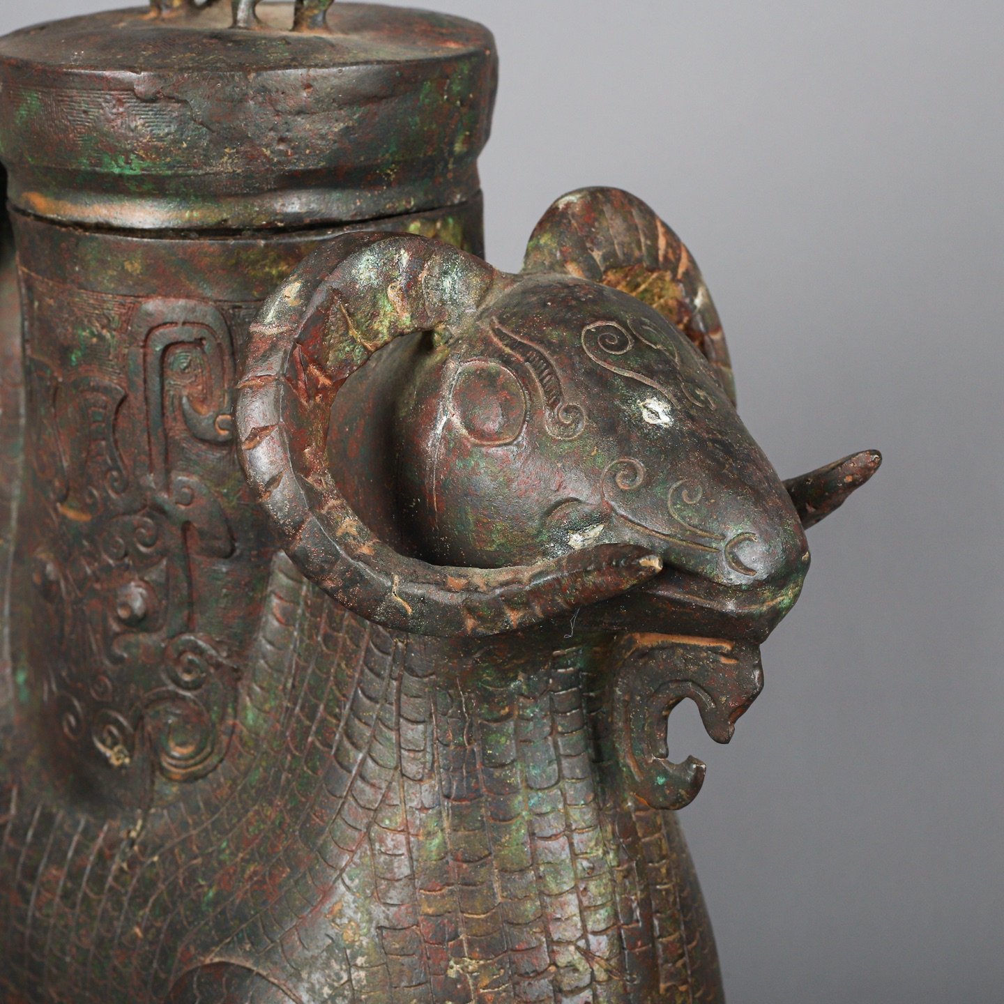 Zhou Dynasty Bronze Double Sheep Statue