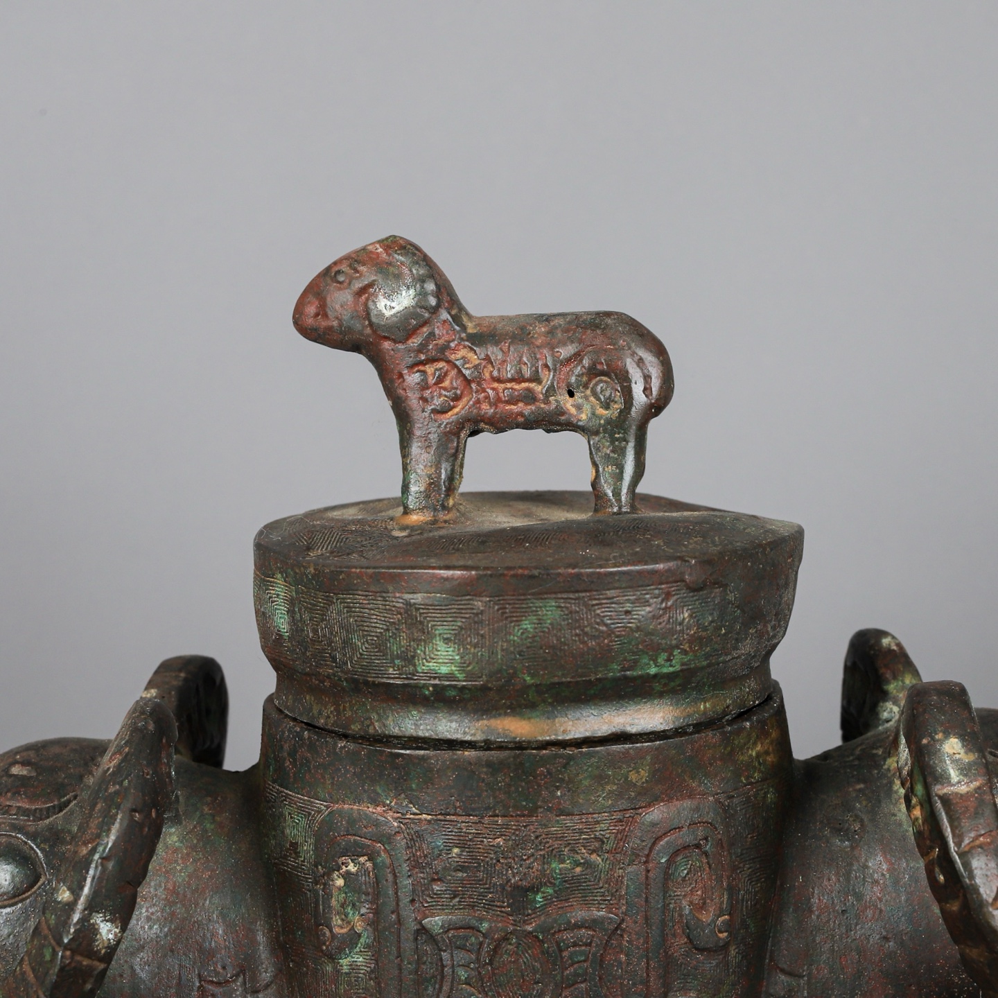 Zhou Dynasty Bronze Double Sheep Statue