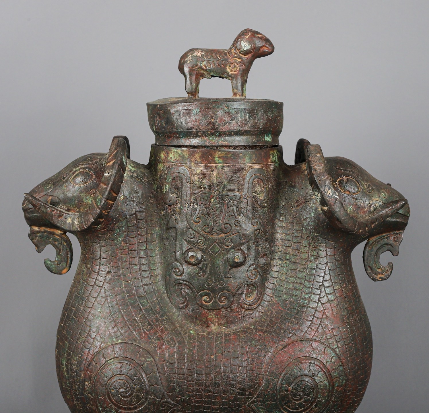 Zhou Dynasty Bronze Double Sheep Statue