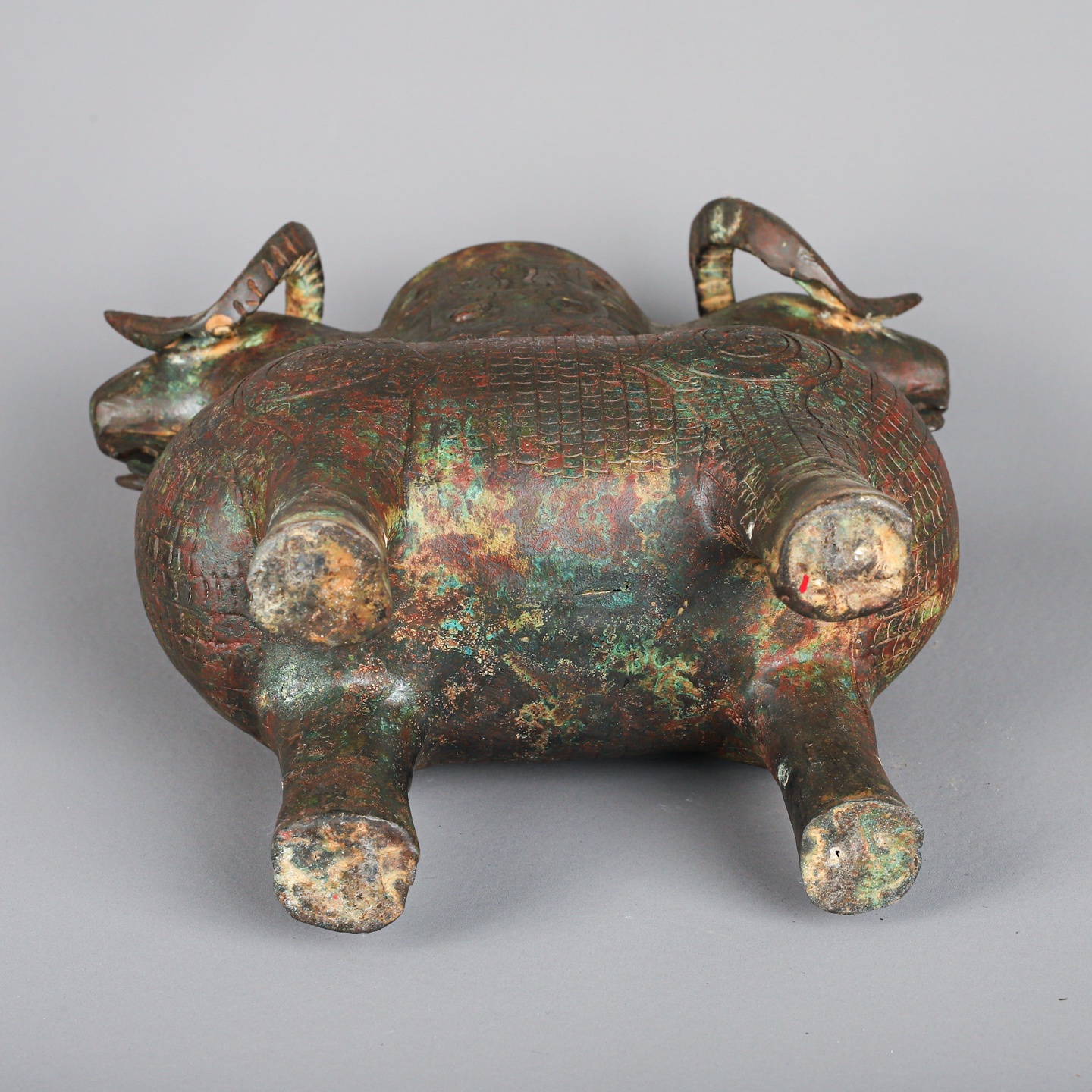 Zhou Dynasty Bronze Double Sheep Statue