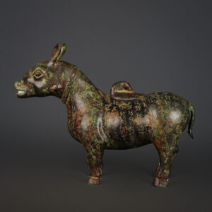Han Dynasty Bronze inscribed beast statue