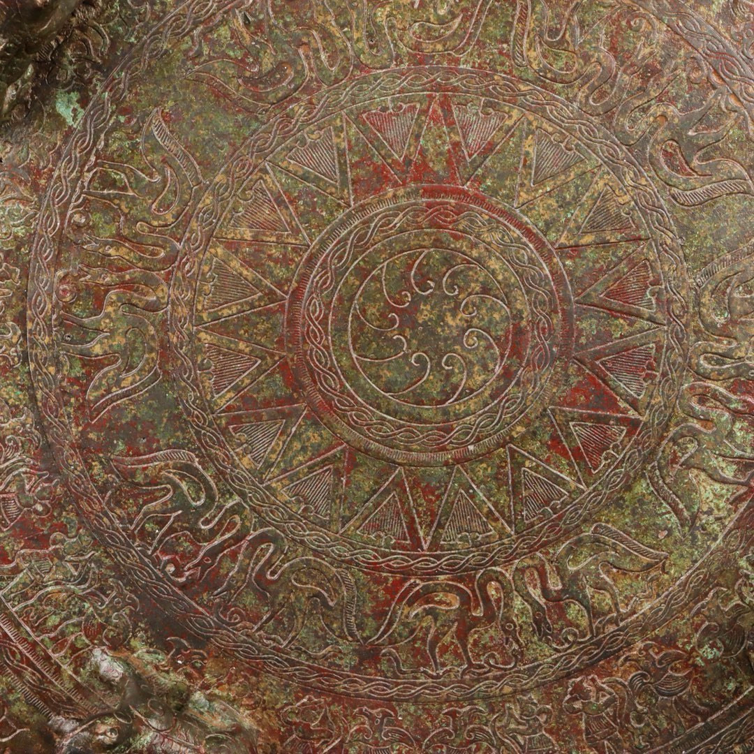 Han Dynasty Bronze Hunting Pattern Drum