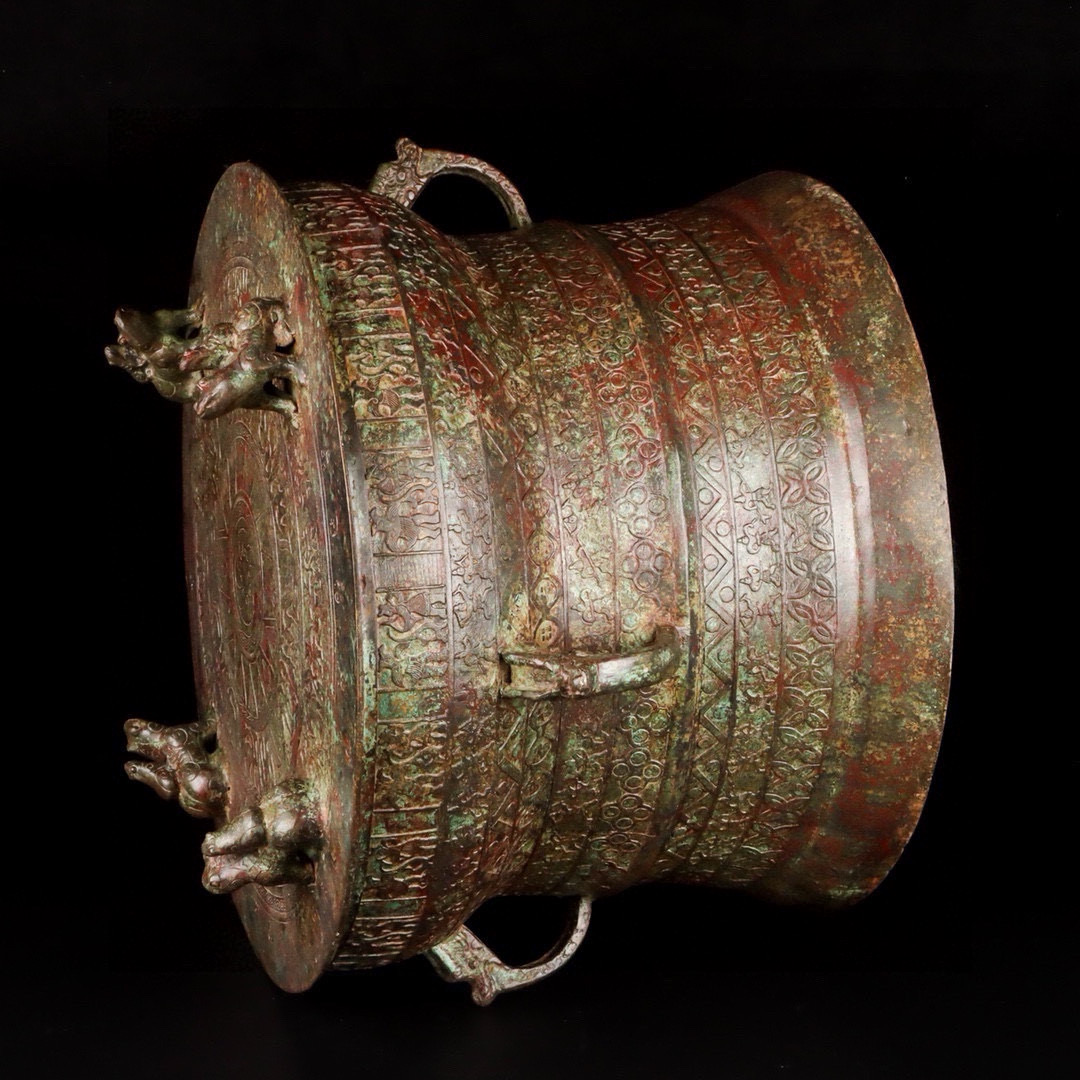 Han Dynasty Bronze Hunting Pattern Drum
