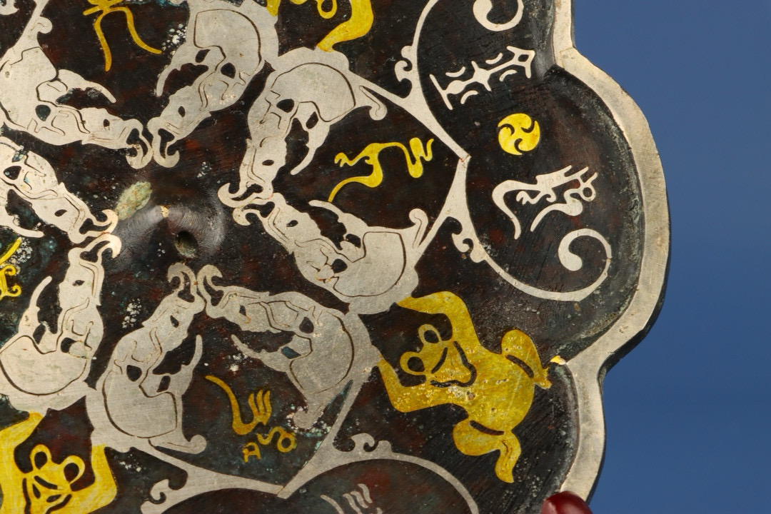 Han Dynasty Bronze and gold and silver mirror