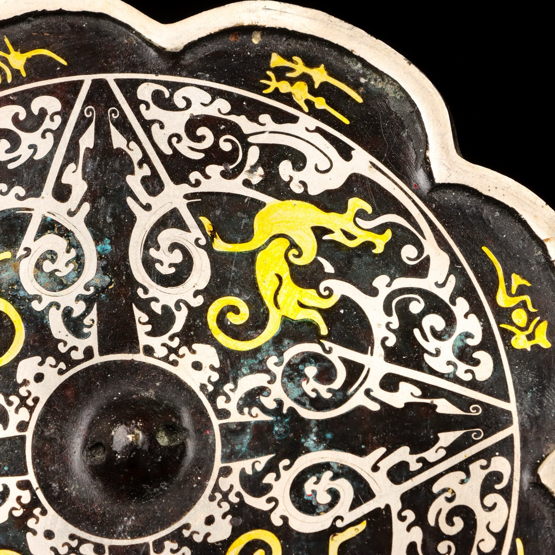 Han Dynasty Bronze and gold and silver mirror