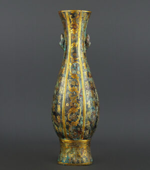 Han Dynasty Bronze vase with gold and silver inscriptions