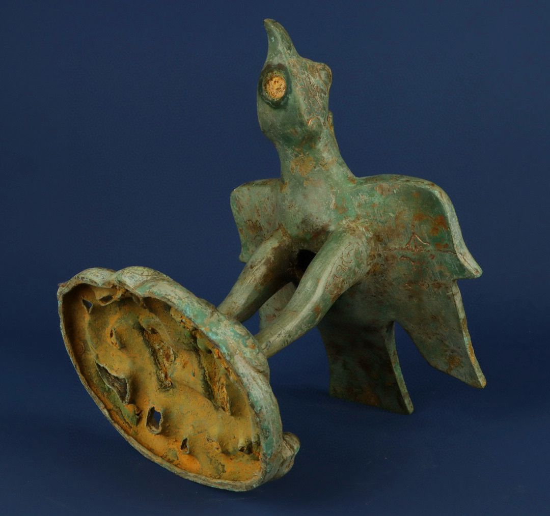 Zhou Dynasty Bronze Coiling Dragon and Flying Eagle