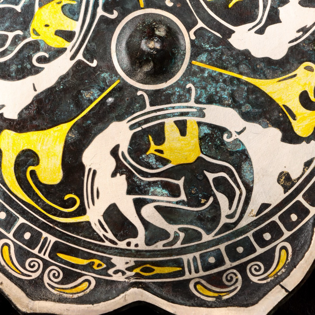 Han Dynasty Bronze and gold and silver mirror