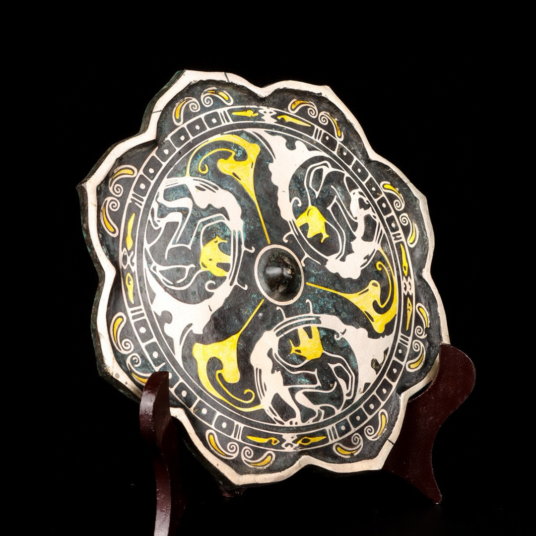 Han Dynasty Bronze and gold and silver mirror