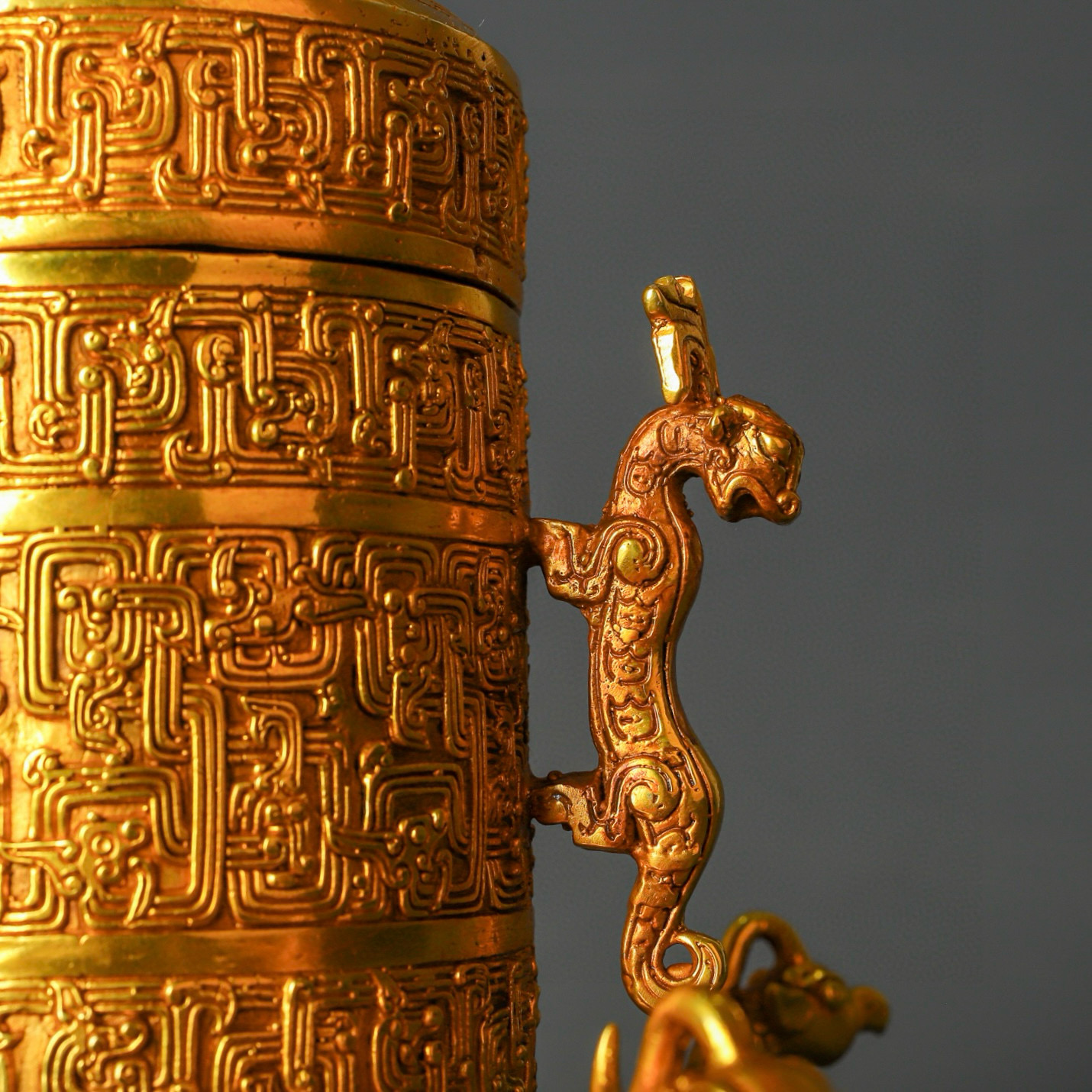Han Dynasty Bronze and Real Gold Phoenix Bird Cage