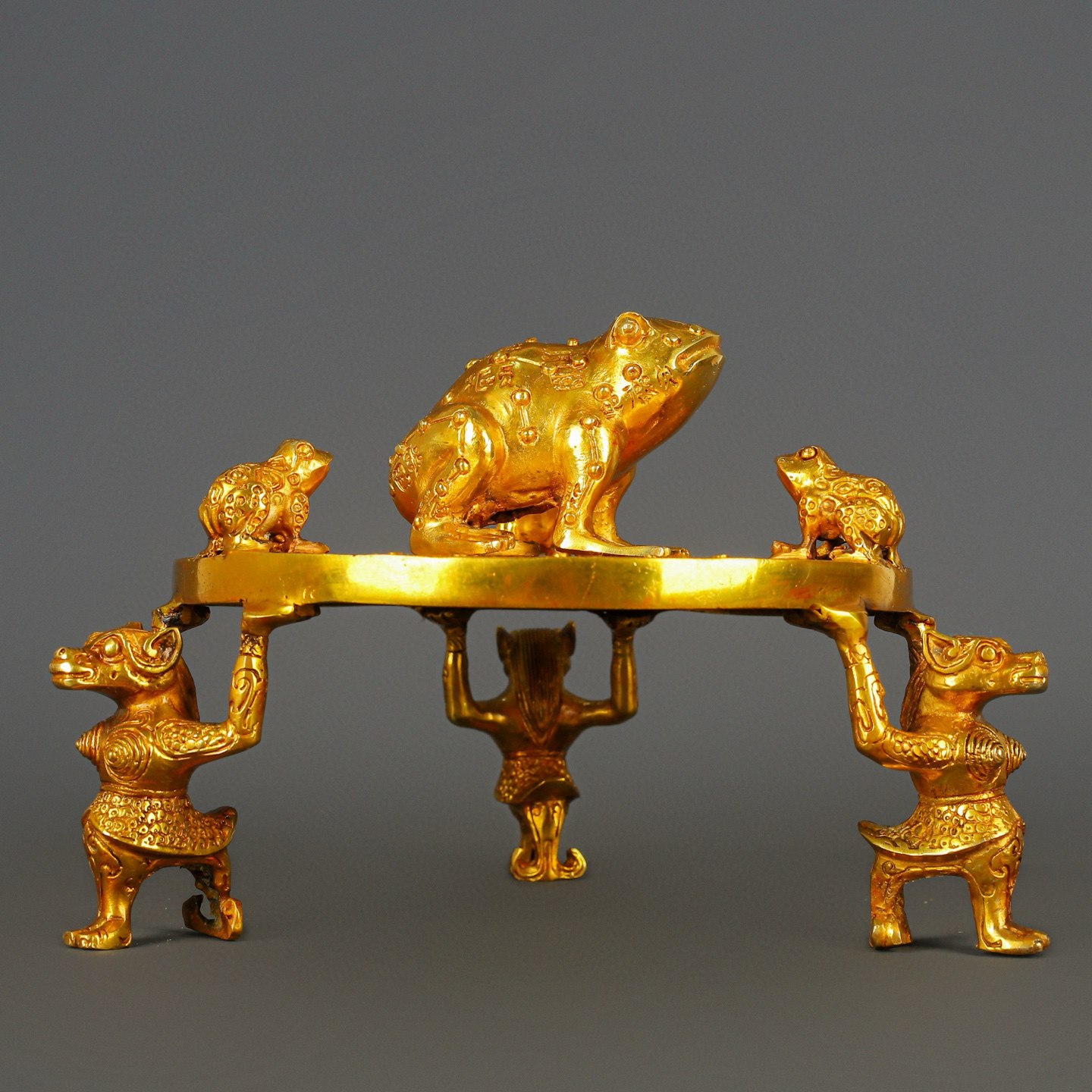 Han Dynasty Bronze and Real Gold Bagua Compass