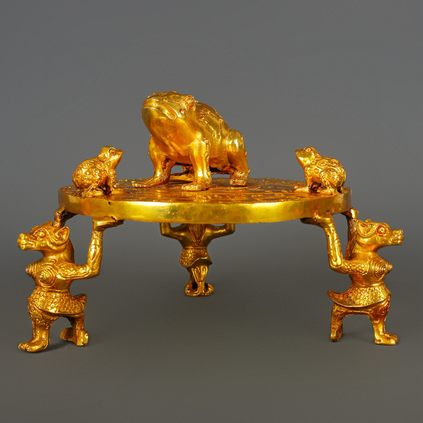 Han Dynasty Bronze and Real Gold Bagua Compass