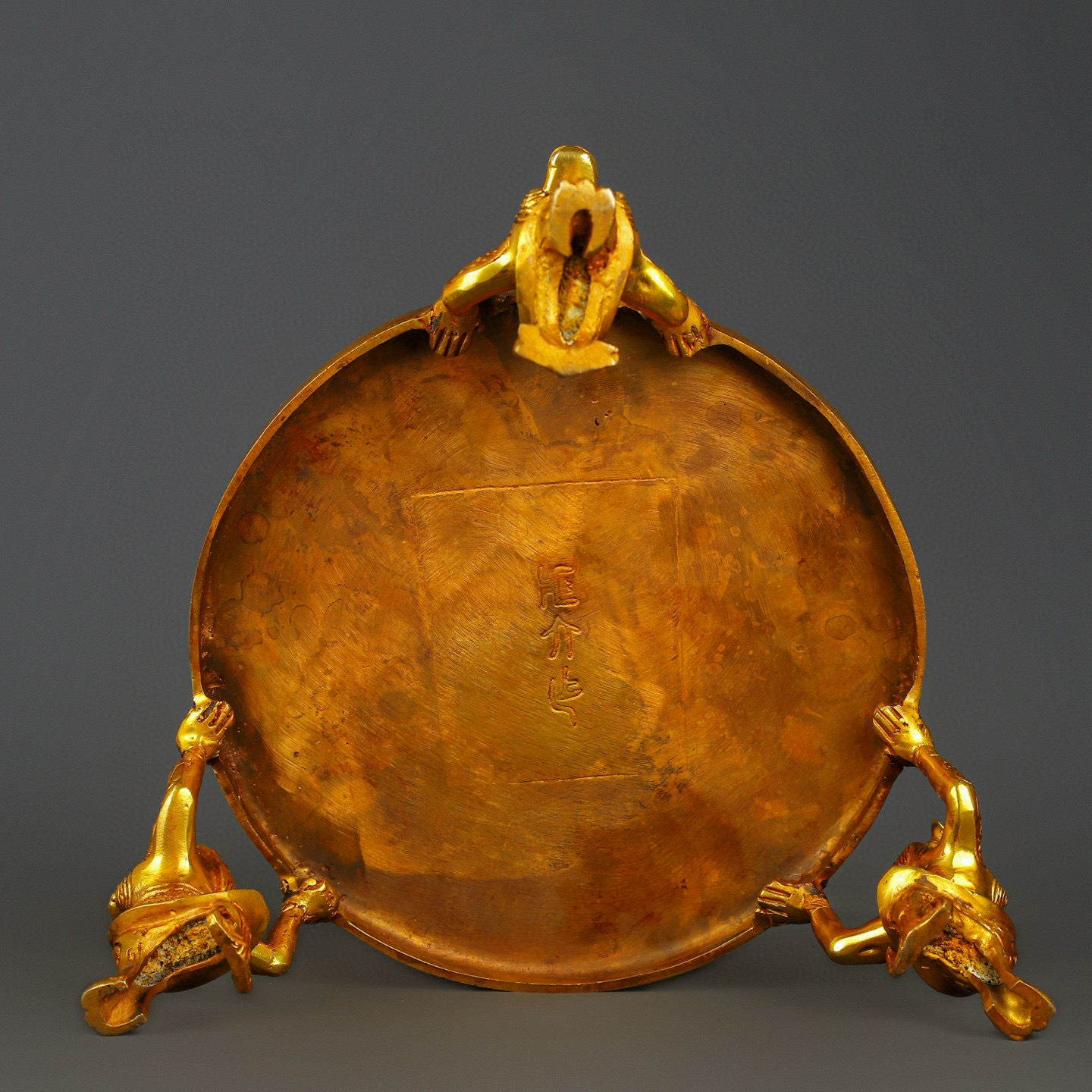 Han Dynasty Bronze and Real Gold Bagua Compass