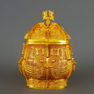 Han Dynasty Bronze gilded eagle faced relic