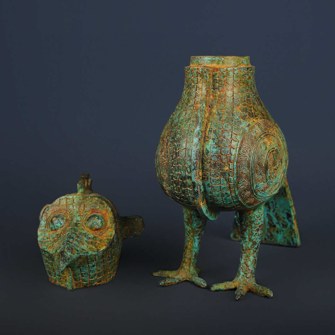Zhou Dynasty Bronze Bird Statue