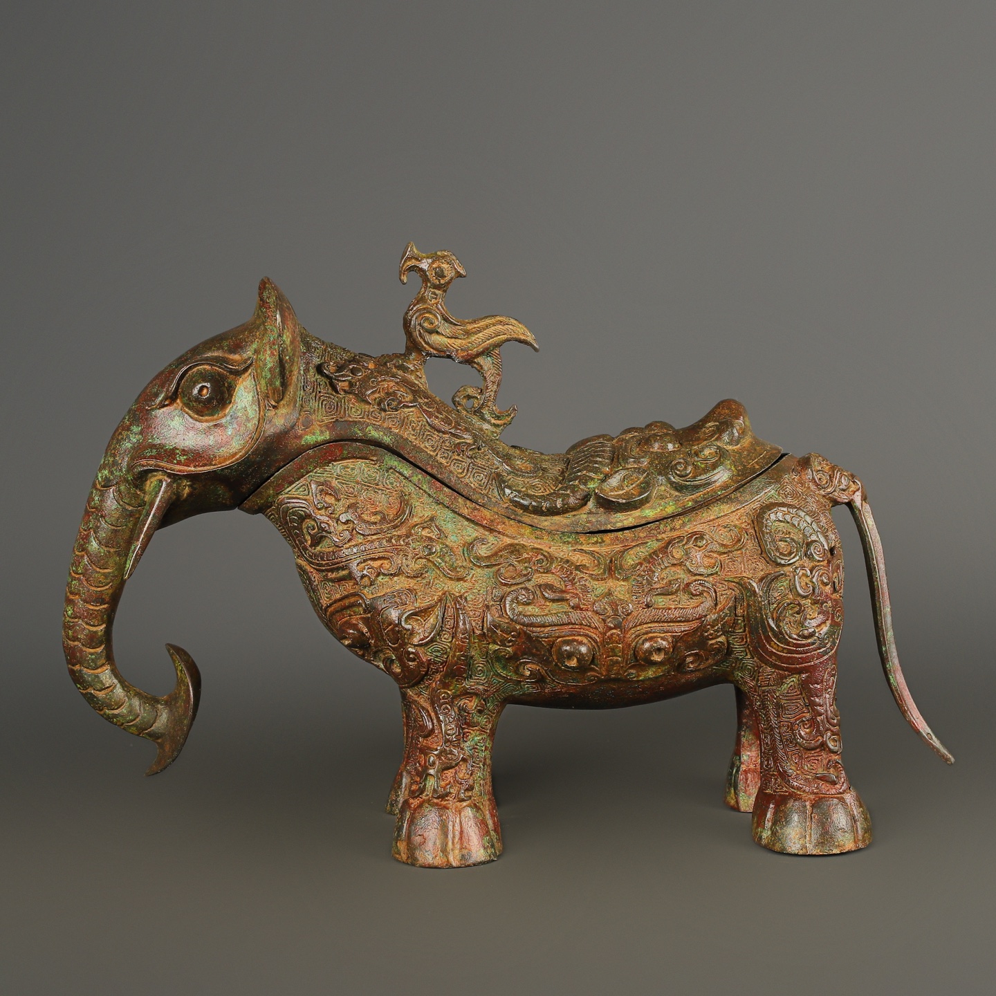 Zhou Dynasty Bronze Elephant Gong