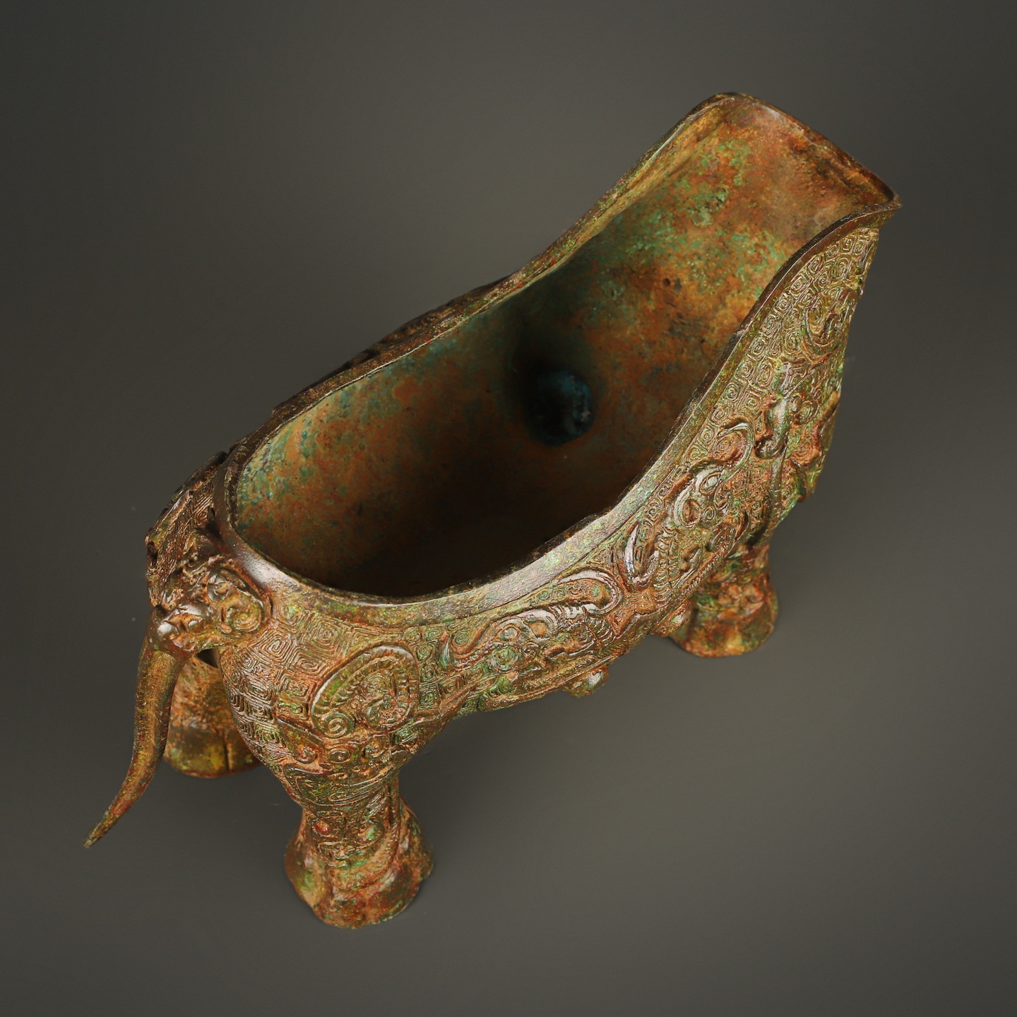 Zhou Dynasty Bronze Elephant Gong