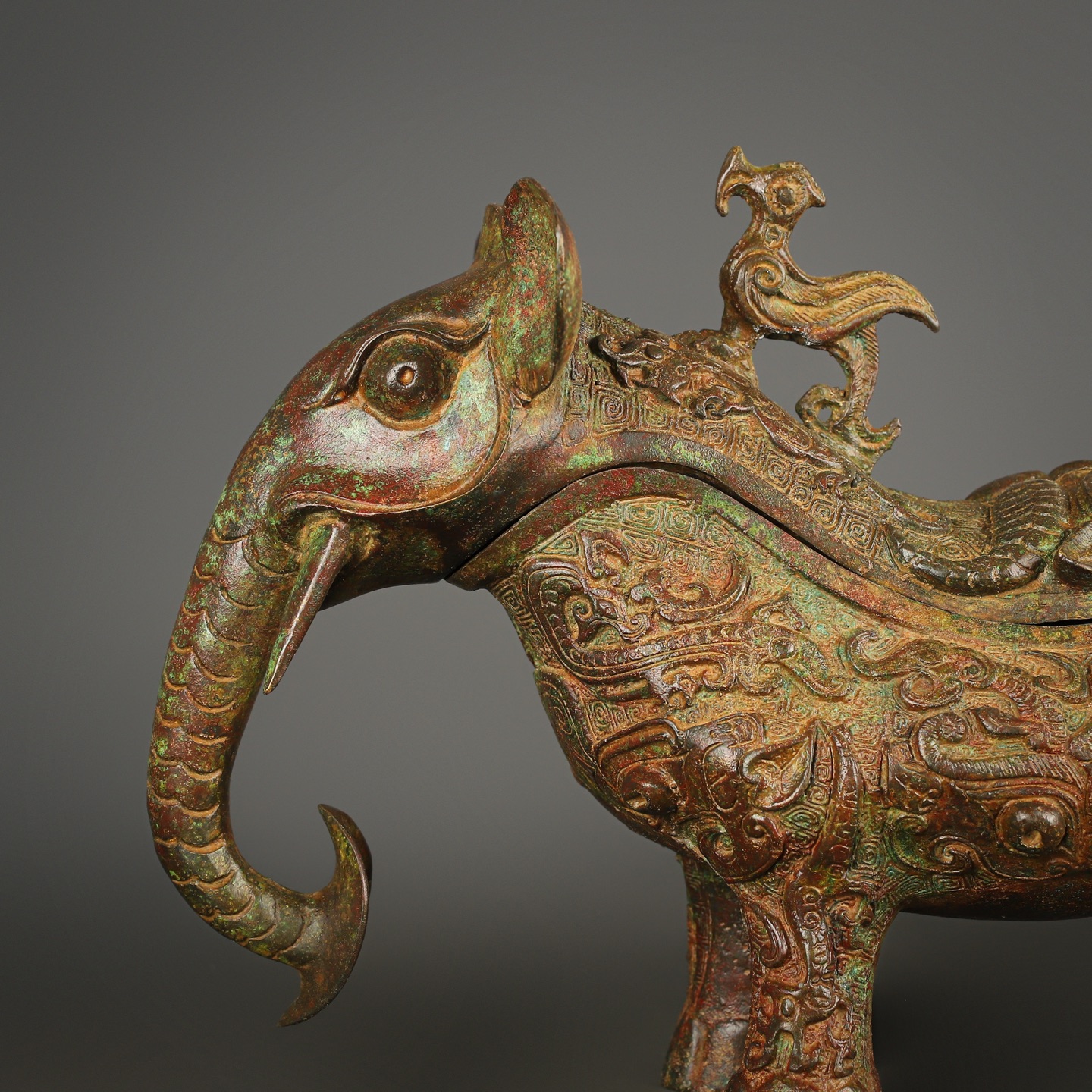 Zhou Dynasty Bronze Elephant Gong