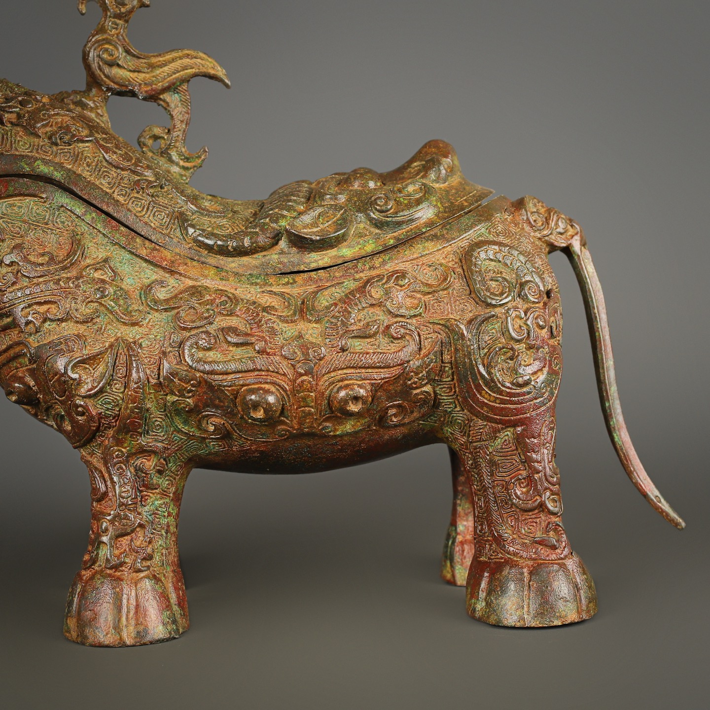 Zhou Dynasty Bronze Elephant Gong