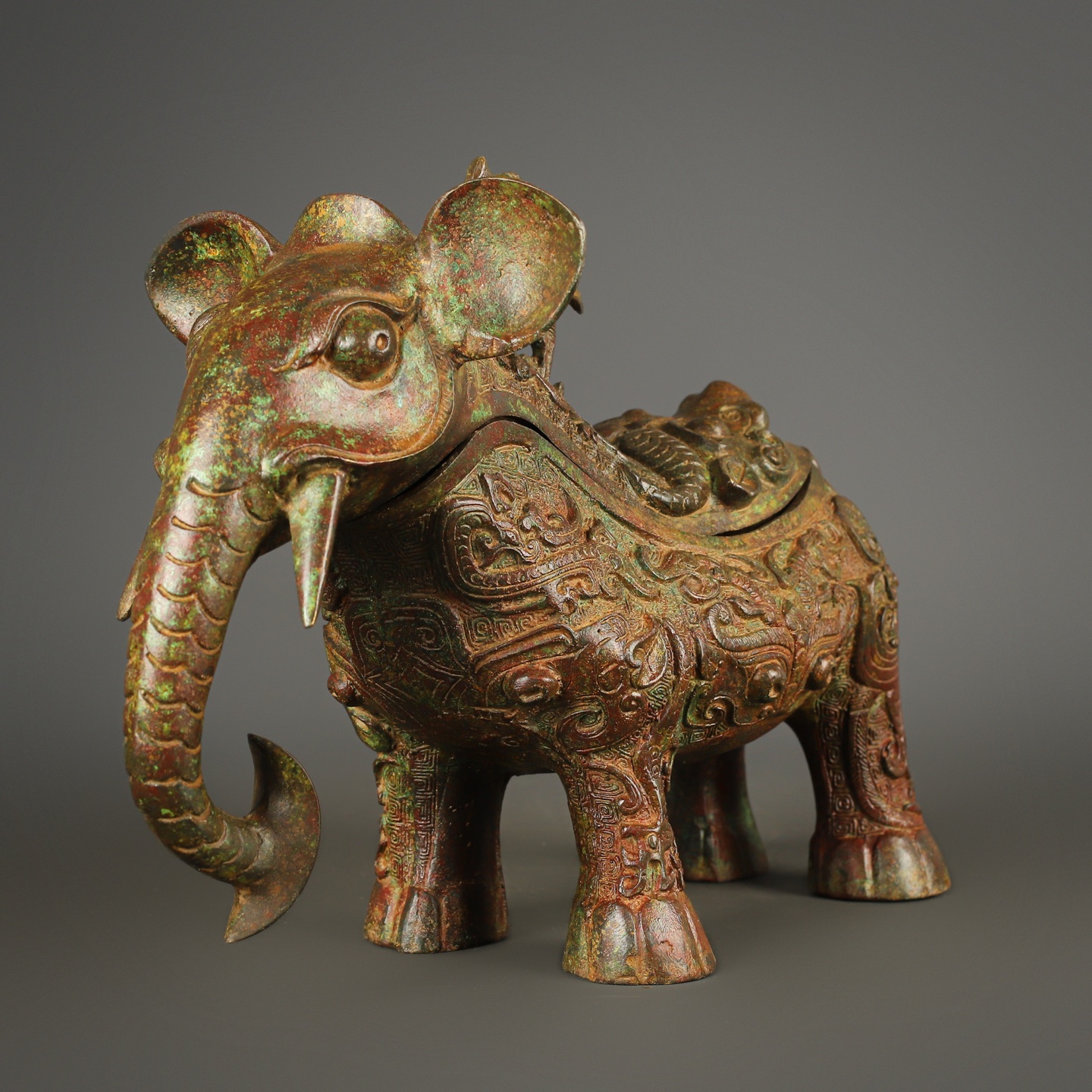 Zhou Dynasty Bronze Elephant Gong