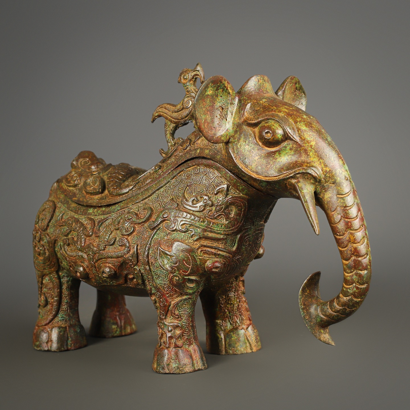 Zhou Dynasty Bronze Elephant Gong