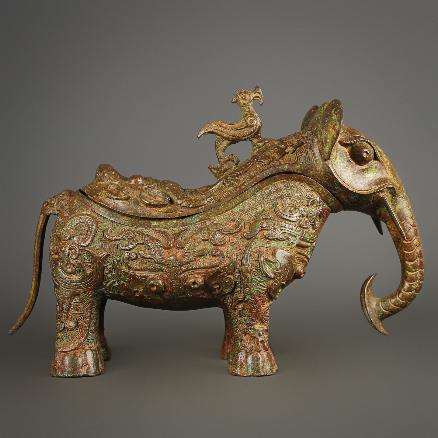 Zhou Dynasty Bronze Elephant Gong