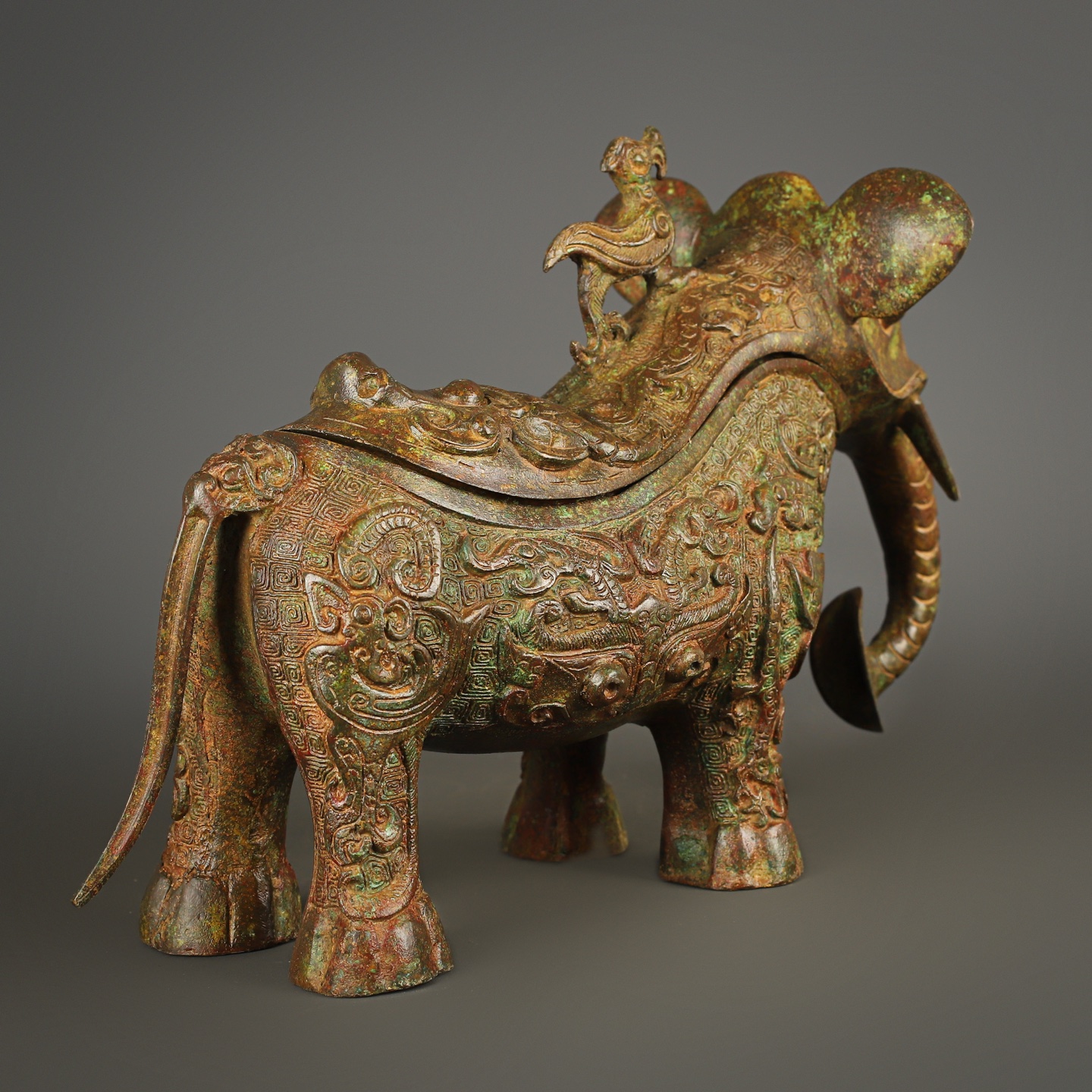 Zhou Dynasty Bronze Elephant Gong