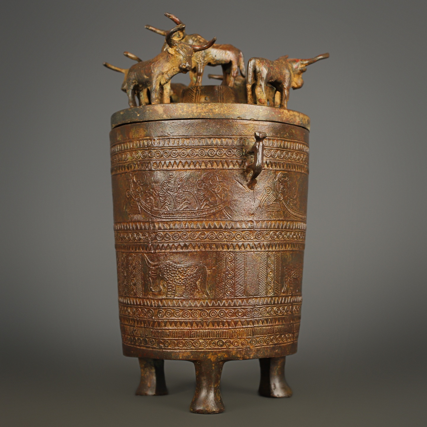 Zhou Dynasty Bronze Five Ox Cang