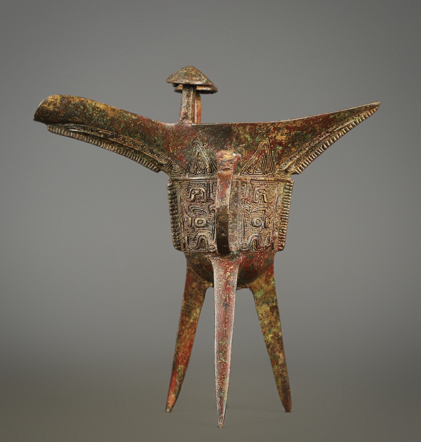 Zhou Dynasty Bronze Beast Face Cup