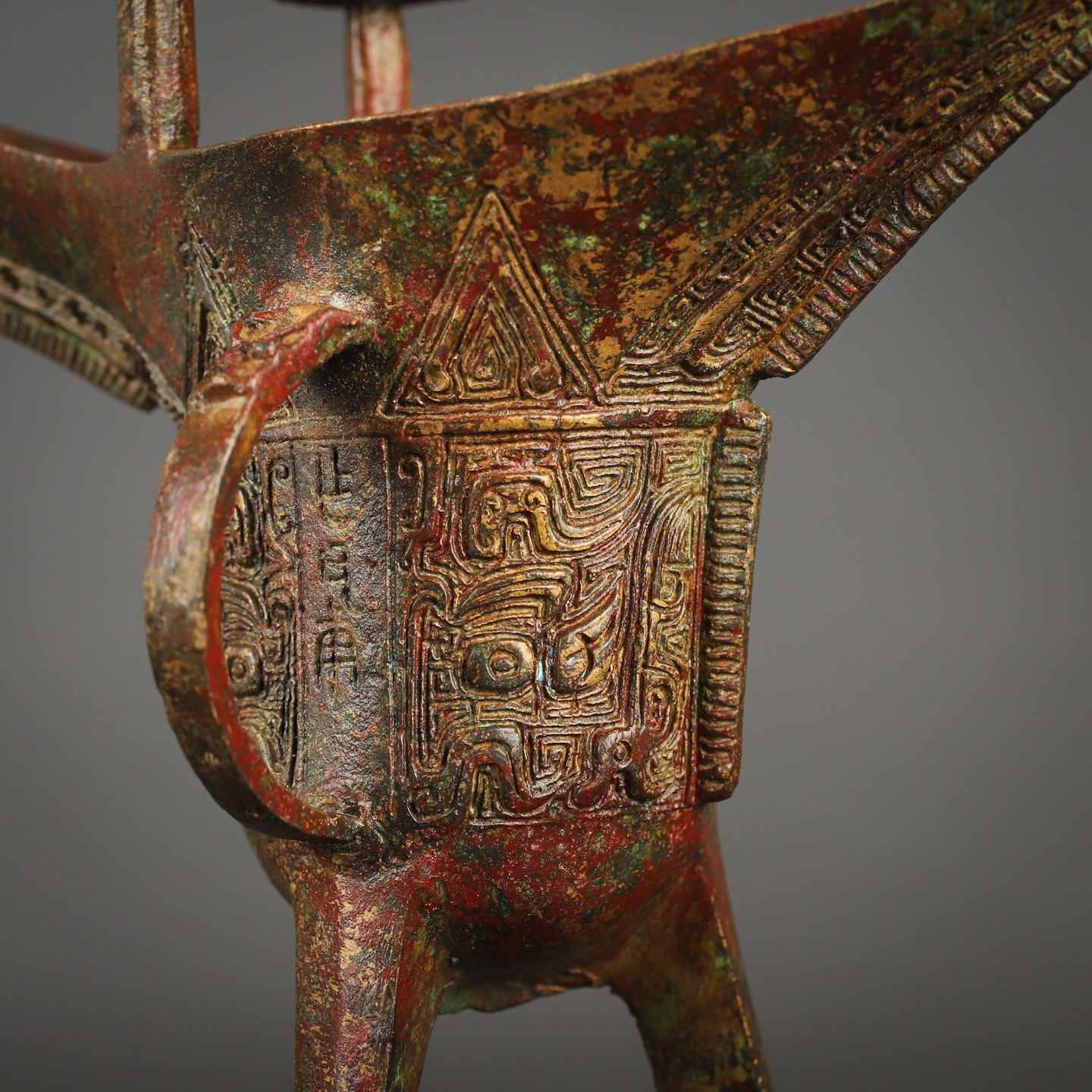 Zhou Dynasty Bronze Beast Face Cup