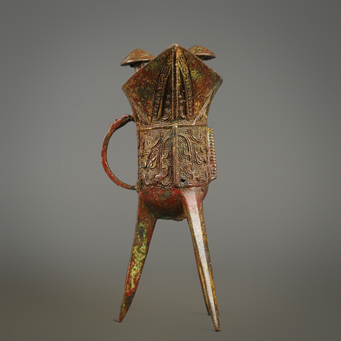 Zhou Dynasty Bronze Beast Face Cup
