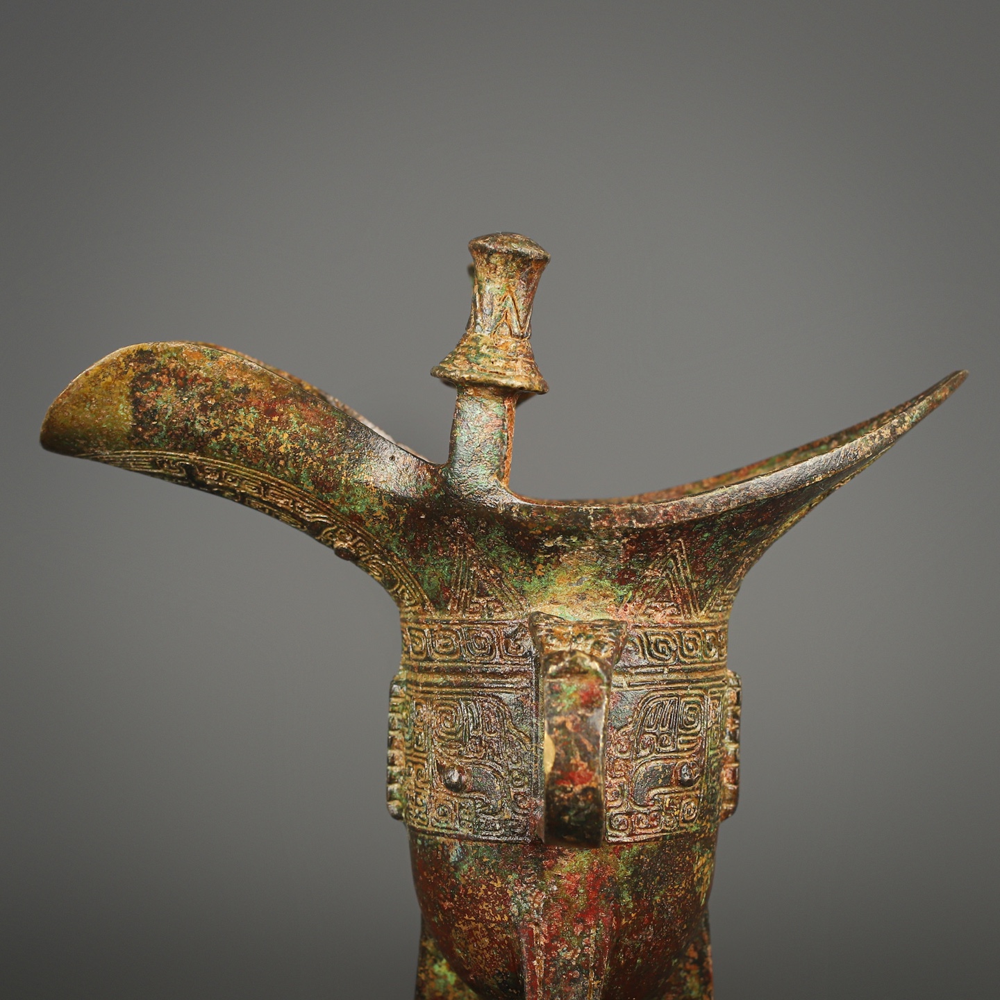 Zhou Dynasty Bronze Beast Face Cup