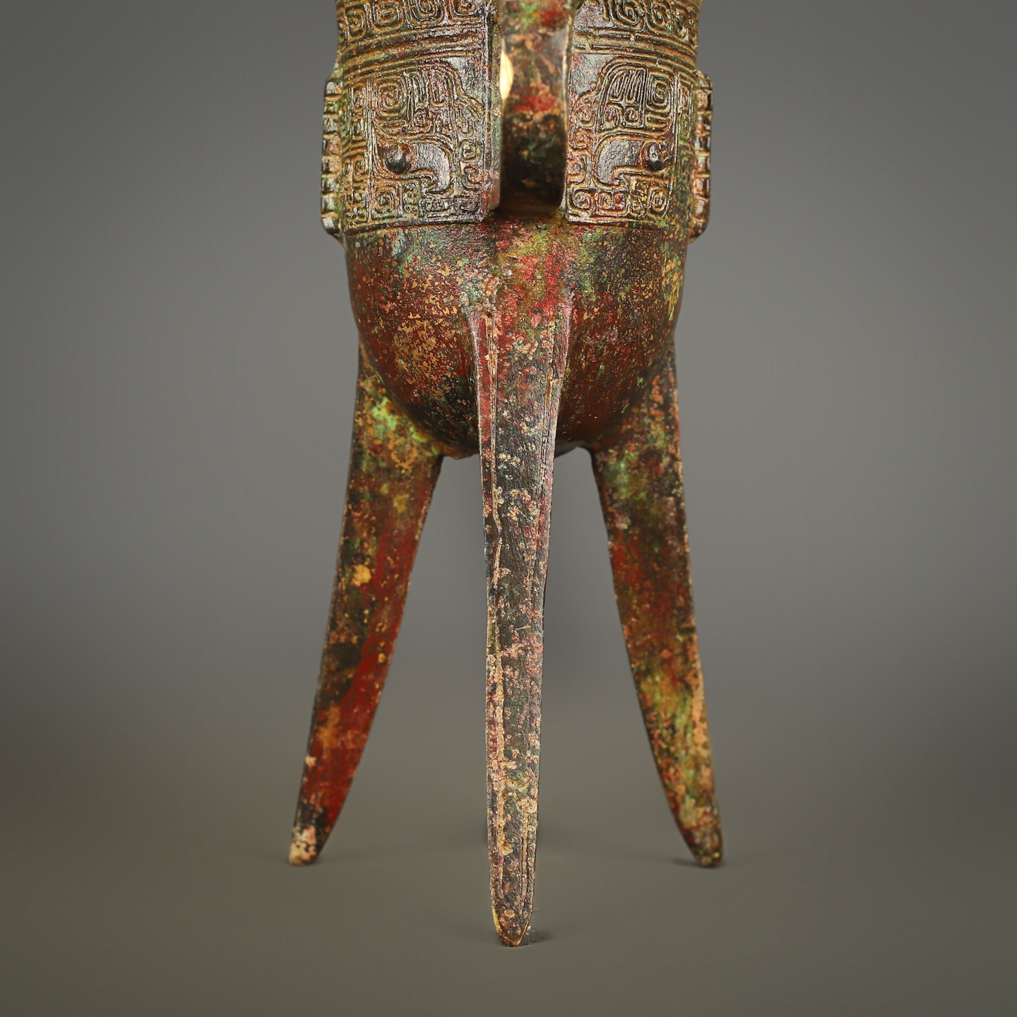 Zhou Dynasty Bronze Beast Face Cup
