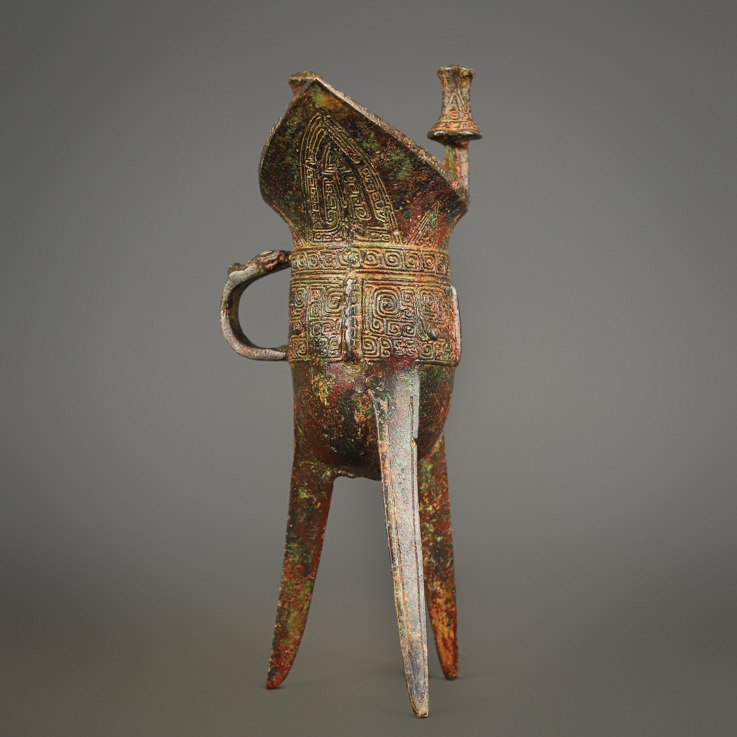Zhou Dynasty Bronze Beast Face Cup