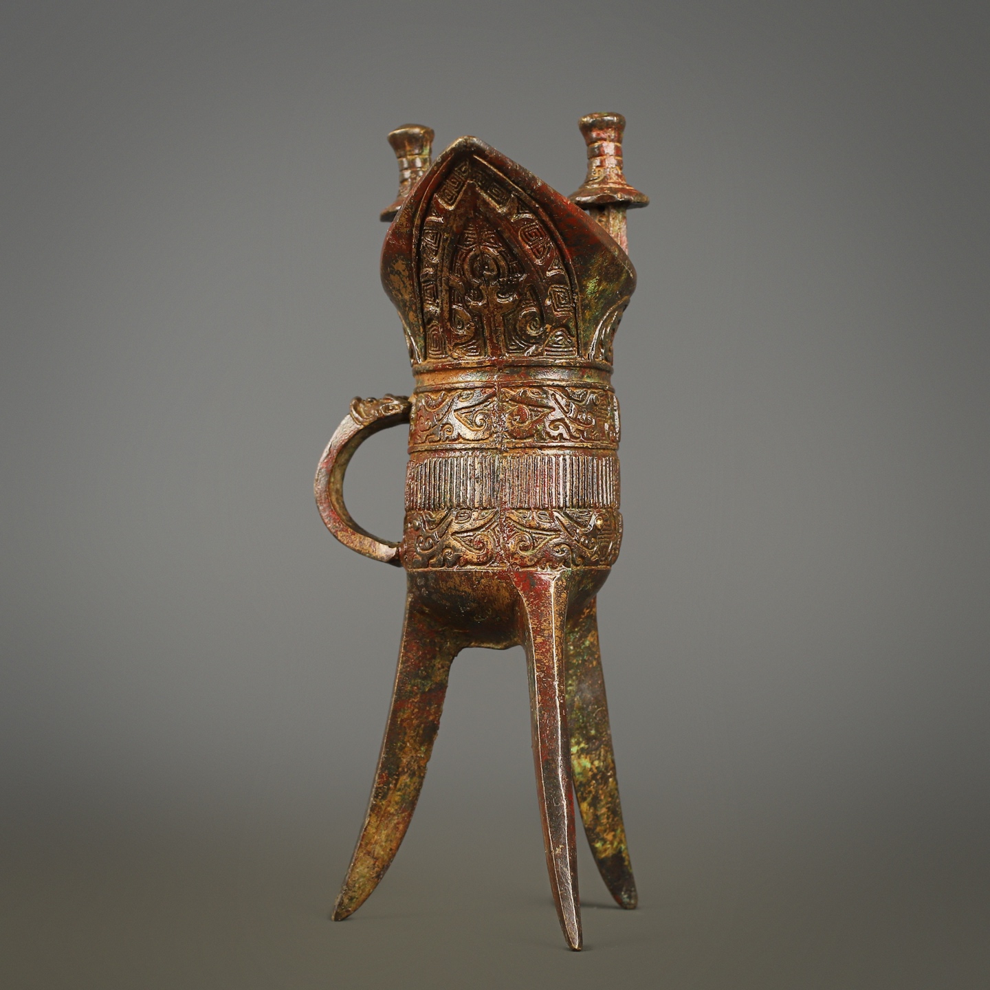 Zhou Dynasty Bronze Vertical Taoist Cup