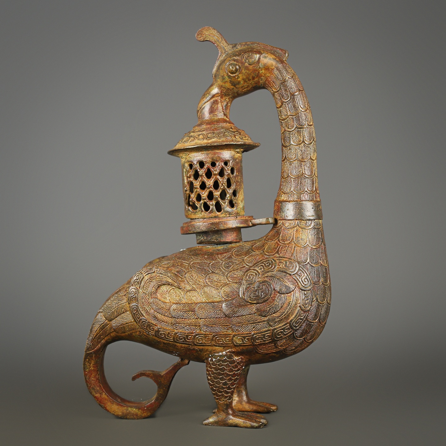 Han Dynasty Bronze Bird Lamp