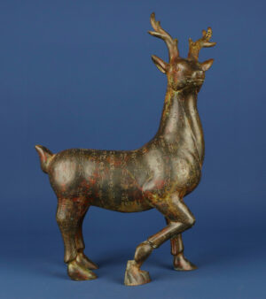Han Dynasty Bronze Deer Zun with Inscription