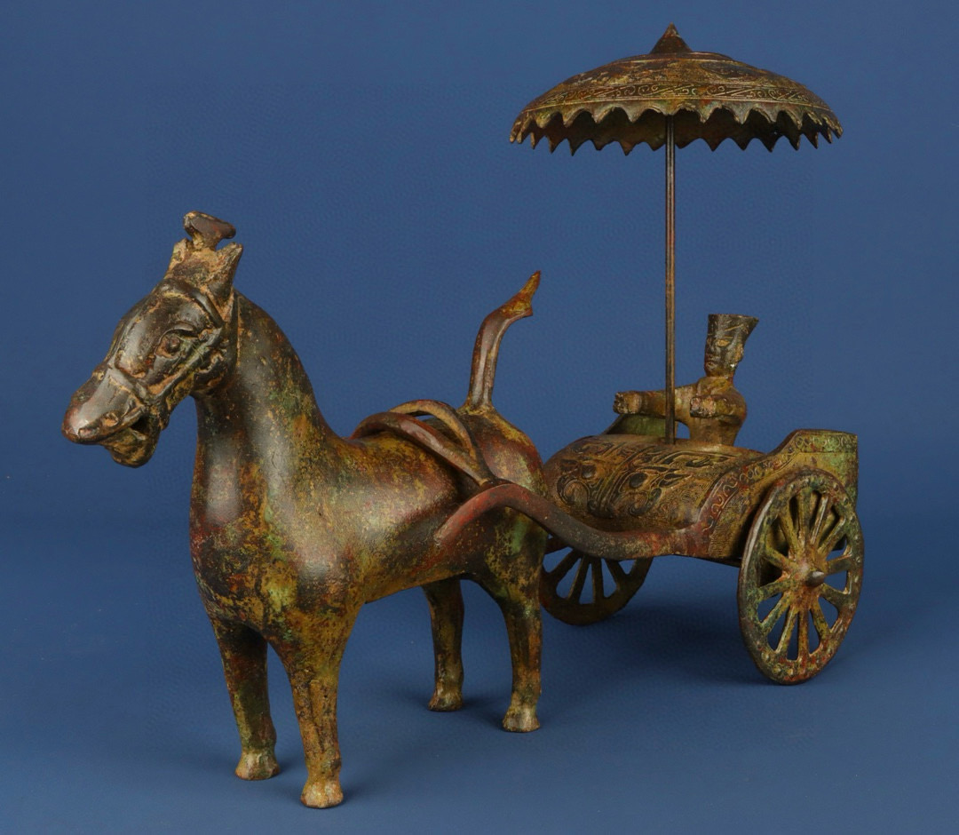Han Dynasty Bronze Horse drawn Cart Chariot